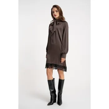 Dámské oblečení CLICK Večerní šaty 60-6175 Hnědá Regular Fit 42