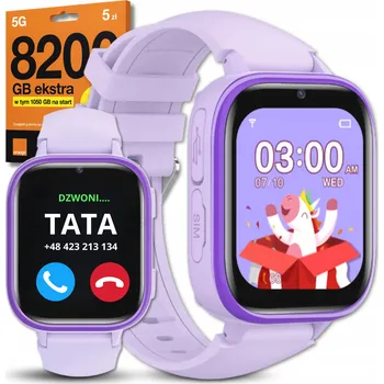 Chytré hodinky Chytré Hodinky pro děti Loleko L49 Fialové Polské Menu