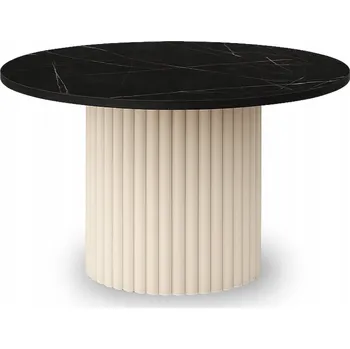 Konferenční stolek Kulatý konferenční stolek Ollio v barvě tmavý mramor s kašmírovou nohou 58 cm