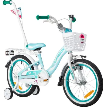 Dětské kolo KOLO KARBON 16" KITTY TYRKYSOVĚ-BÍLÉ
