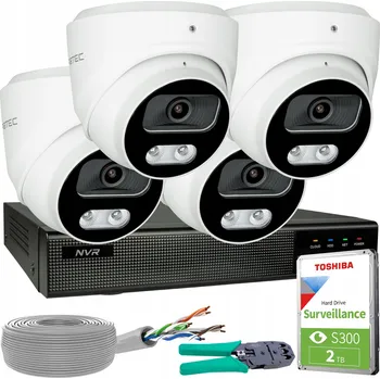 Bezpečnostní kamera Monitorovací sada 4 IP kamer 8MP 4K POE Detekce osob a vozidel HDD 2TB