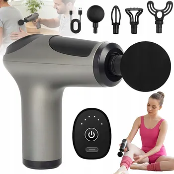 Masážní přístroj MASÁŽNÍ PISTOLE MASSAGE GUN MASÁŽNÍ PŘÍSTROJ NA ZÁDA PŘENOSNÁ 6 RYCHLOSTÍ 1200 MAH