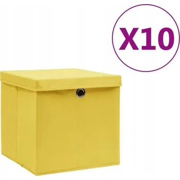 Úložný box VidaXL Úložné boxy s víky, 10 ks, 28x28x28 cm, žluté