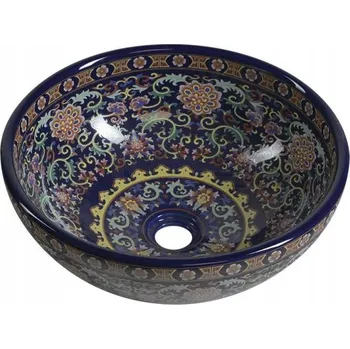 Umyvadlo na desku kulaté Sapho PRIORI 41 cm modré