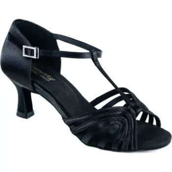 Dámské lodičky HDS Henzély | Dámské taneční boty HDS DLA017 černý satén podpatek F5cm - 27,5