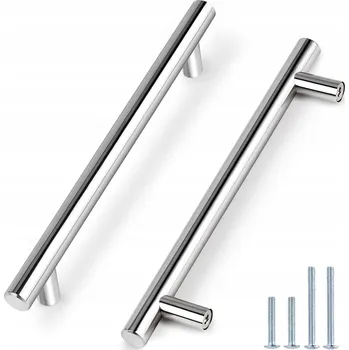 Nábytkové kování Nábytková úchytka reling, stříbrná, ocelová, pro zásuvky a skříňky, 15 ks, 320 mm