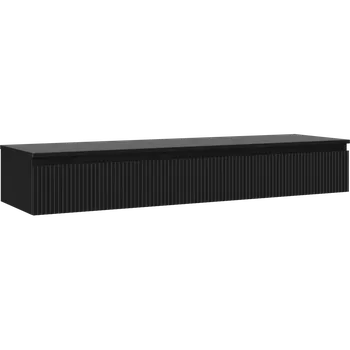 Koupelnový nábytek Mexen Rivel koupelnová skříňka pod umyvadlo 160 cm s deskou, 1 zásuvka, rýhovaná, černá mat - 91A20-16023-1-BFC71 Koupelnové skříňky