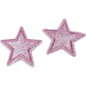 Nažehlovačka hvězda s glitry, malé, 12 pudrová