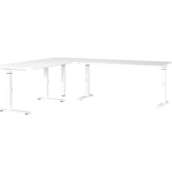 Počítačový stůl Germania Bílý výškově nastavitelný pracovní stůl Mailand 240 x 200 cm