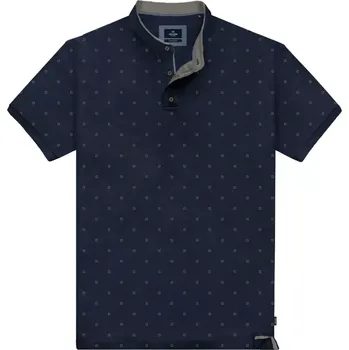 Velké pánské polo tričko se stojáčkem jemným vzorem Double Urban Outfitters PS-3048 tmavě modré (8XL)