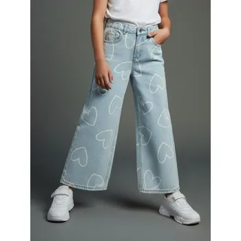 Dívčí oblečení Sinsay - Džíny s širokými nohavicemi - modrá - 925GH-58X - 925GH-58X-128