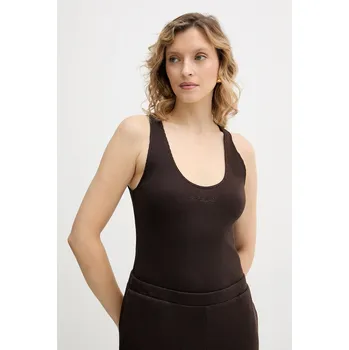 Bavlněný top Karl Lagerfeld HOTEL KARL B1W44007 hnědá 89X, vel. XL