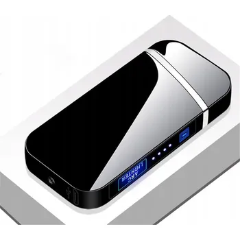 ELEKTRICKÝ PLAZMOVÝ ZAPALOVAČ USB ČERNÝ S BROUŠENÝMI VLASY