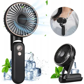 Domácí ventilátor RUČNÍ PŘENOSNÝ MINI VENTILÁTOR AKUMULÁTOROVÝ S 5 RYCHLOSTMI