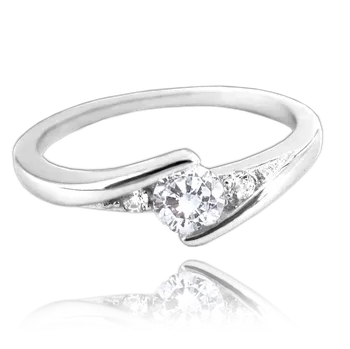 Prsten MINET Elegantní stříbrný prsten s bílými zirkony vel. 61 JMAN0046SR61