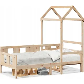 Zahradní lehátko Dřevěné lehátko se stříškou, borovice, 203,5 x 86 x 69,5 cm