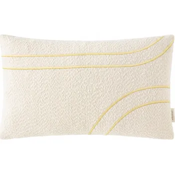 Polštář Dekorativní Polštář ROOM99 na Pohovku 30x50 Soleil Krémový Ozdobný Zlatá Výšivka