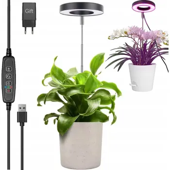 Osvětlení pro růst rostliny LED Lampa pro Rostliny Pěstování Osvětlení Růstu s Časovačem - Kulatá