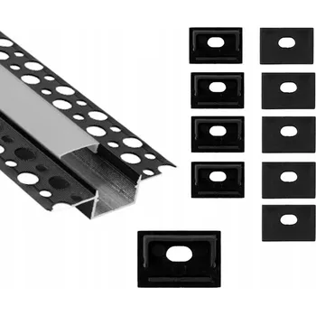 LED osvětlení Záslepka pro LED profil zapuštěný GPS01 GPS02 s otvorem Černá 10 kusů