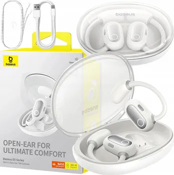 Sluchátka Bezdrátová sluchátka Baseus Eli Sport 1, za uši, Bluetooth, bílá