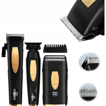 Strojek na vlasy Zastřihovač vlasů a vousů, bezbolestné holení, LED displej Černý