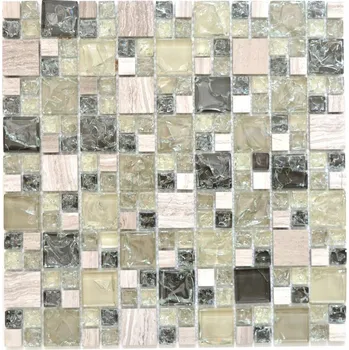Obklad Mozaika WzorcowniaStudio 30,5 x 30,5 cm, odstíny šedé a stříbrná