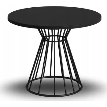 Jídelní stůl Stůl kulatý Lea – v barvě Černá Struktura 75 cm