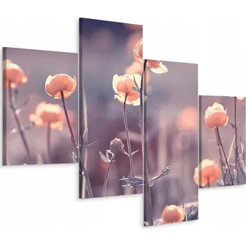 Obraz Čtyřdílný obraz KVĚTINY Louka Příroda 3D 80x50