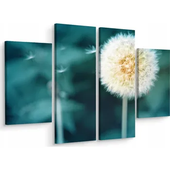 Obraz Čtyřdílný obraz PAMPELIŠKA Květ Makro 80x60