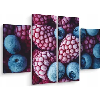 Obraz Obraz Čtyřdílný MALINY Lesní plody Zblízka 3D 200x150