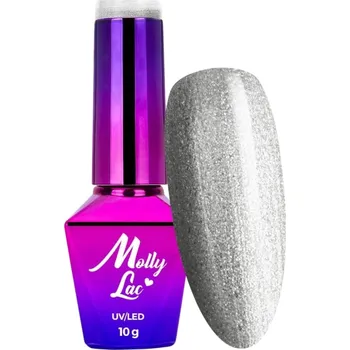 Přípravek na nehty Hybridní lak MOLLYLAC 10g Fantasyland Glitter My Favourite Silver Č. 315