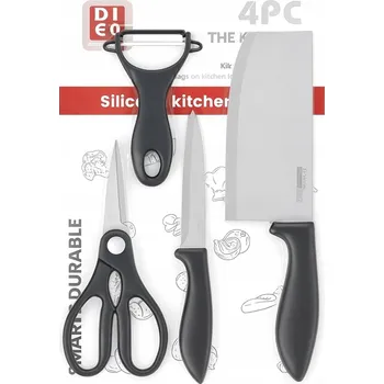 Kuchyňský nůž KUCHYŇSKÁ SADA NŮŽ SEKÁČEK ŠKRABKA NŮŽKY NA ZELENINY OVOCE KUCHYNĚ 4ks
