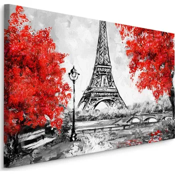 Obraz Obraz do Kuchyně EIFFELOVA VĚŽ Stromy Malba 40x30