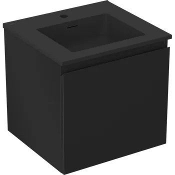 Koupelnový nábytek Mexen Orio koupelnová skříňka 50 cm s umyvadlem Otis, 1 zásuvka, černá mat - 91A10-05047-1-BF71-W18M71 Skříňky s umyvadlem