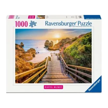 Puzzle Ravensburger Puzzle 12001761 - Holztreppe zum Praia do Camilo, Beautiful Walkways Collection, 1000 Teile Puzzle für Naturliebhaber und Wanderfreunde a (Hra)
