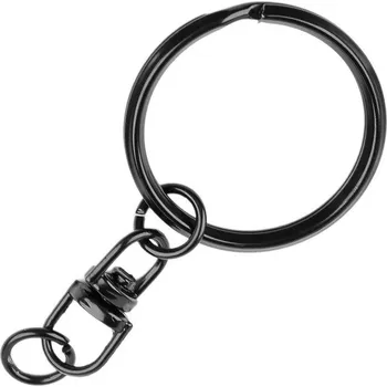 Kroužek na klíče Ø23 mm s obrtlíkem Varianta: 4 černý lak, Balení: 10 ks