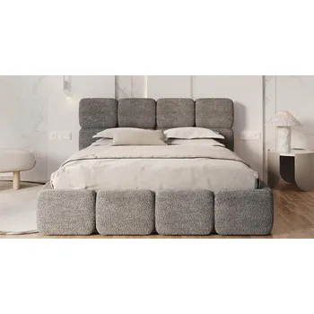 Postel Čalouněná postel DELICATO 140x200 cm Tmavě šedá Cleo s úložným prostorem kovový rošt