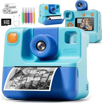 Digitální fotoaparát DĚTSKÝ FOTOAPARÁT S TISKÁRNOU OKAMŽITÉHO TISKU 32GB 10X DIGITÁLNÍ ZOOM