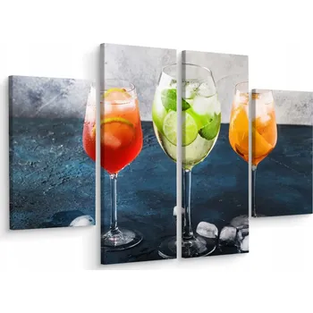 Obraz Obraz Čtyřdílný KOKTEJLY Ovoce Led Dekorace 80x60