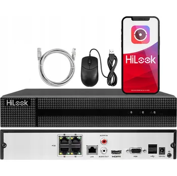IP kamera IP rekordér 4kanálový 4x PoE HiLook NVR-4CH-5MP/4P Záznamník až do 8 Mpx