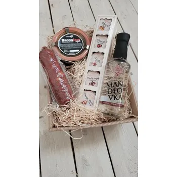 Dárkový potravinový koš Dárková krabička MINI Košt Mandlovka: Kávová