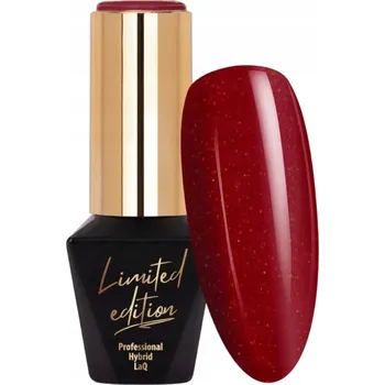 Lak na nehty KRYCÍ HYBRIDNÍ LAK MOLLYLAC Č. 483 LIMITED 10G ČERVENÝ S DROBNÝMI ČÁSTEČKAMI
