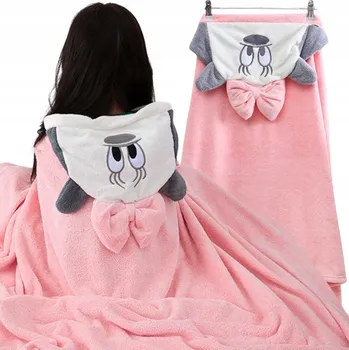 Kryt s kapucí MAKOIA 70 x 140 cm růžový