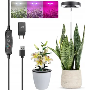 Osvětlení pro růst rostliny LED Lampa pro Rostliny Pěstování Osvětlení Růstu s Časovačem - Kulatá