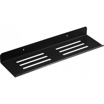 Koupelnový nábytek KOVOVÁ ZÁVĚSNÁ POLIČKA DO SPRCHY ČERNÁ BEZ VRTÁNÍ 40cm