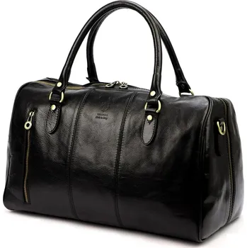 Kabelka Gregorio kožená cestovní taška elegantní přes rameno crossbody černá