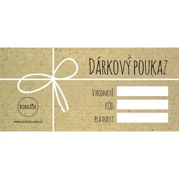 Biobalíček Dárkový poukaz 300 Kč - elektronický