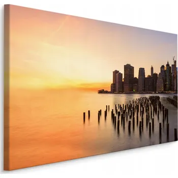 Obraz Obraz na plátně Západ slunce New York 3D 30x20