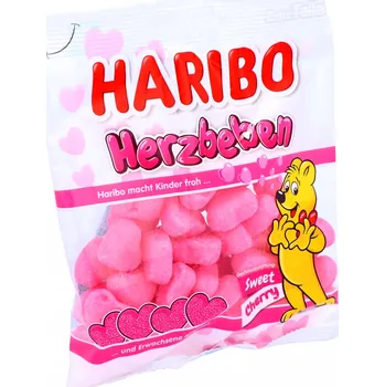 Cukrovinka Želé Bonbony Haribo Herzbeben Třešňové srdce 160 g