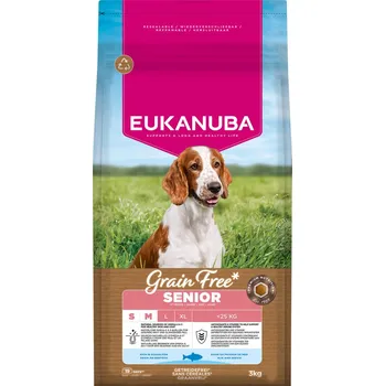 3kg Eukanuba Grain Free Senior Small & Medium mořské ryby